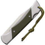 K25 CNC Commando Lockback Knife 18642 - Satin 8Cr13MoV Clip Point Blade With Green G10 Handle by K25