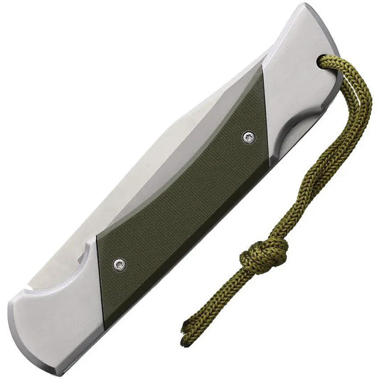 K25 CNC Commando Lockback Knife 18642 - Satin 8Cr13MoV Clip Point Blade With Green G10 Handle by K25