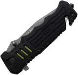 K25 Tactical Linerlock 19581 - Drop Point Blade With Glass Breaker And Belt Cutter by K25