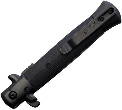 Ruko Shark Linerlock AO Black RUKO184BK - Assisted Opening Folding Knife With 4 Inch Black Oxide Blade And G10 Handle by Ruko