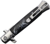 Ruko Shark Linerlock Assisted Opening Swirl 184BP Satin 420 Stainless Blade With Black Swirl Handle by Ruko