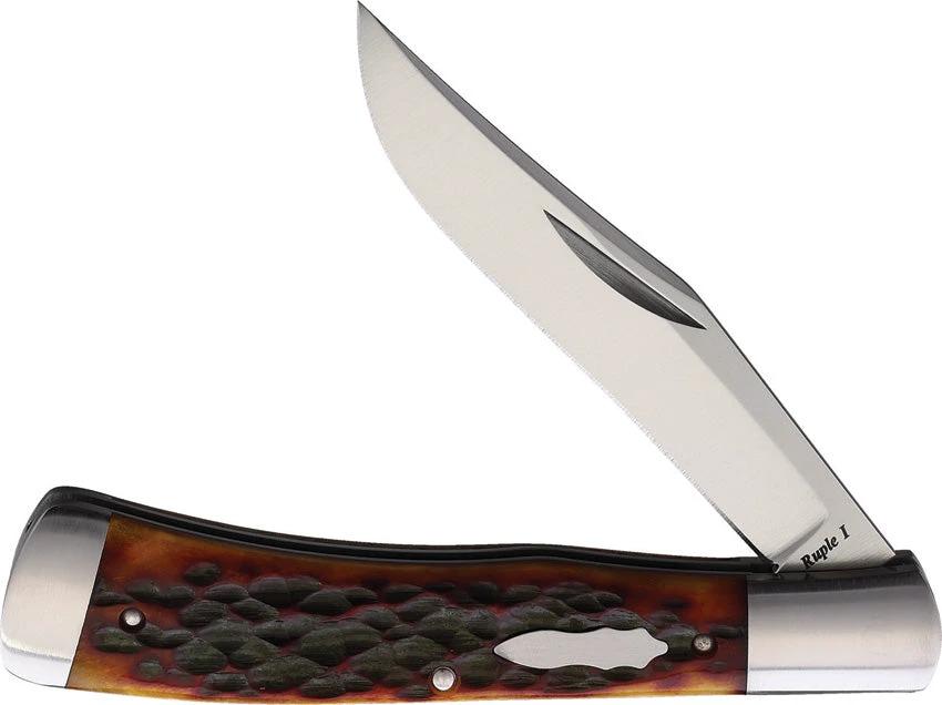 Old School Knifeworks Ruple 1 Trapper Mahogany Bone RUP1MB by Old School Knifeworks