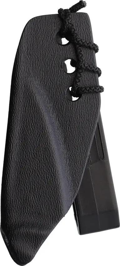 Revenant Corps Grackle Fixed Blade - Black G10 One Piece Construction With Tsukomaki Handle And Black Boltaron Belt Sheath by Revenant Corps