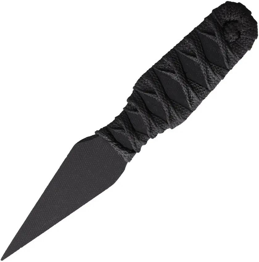 Revenant Corps Small Shanghai Fixed Blade XN-XD-W64 - Black G10 Dagger With Epoxy Coated Hemp Twine Tsukomaki Handle by Revenant Corps