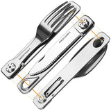 ROXON 3 In 1 Camping Utensil Set C1S - Magnetic Folding Stainless Steel With Drawstring Pouch by ROXON