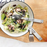 ROXON 2 In 1 Camping Utensil Set C2 - Detachable Spoon And Fork With Mirror Polished Stainless 420U6 by ROXON