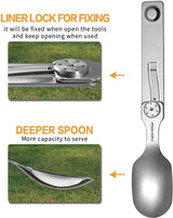 ROXON 2 In 1 Camping Utensil Set C2 - Detachable Spoon And Fork With Mirror Polished Stainless 420U6 by ROXON