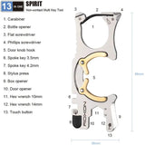 ROXON Spirit 13 in 1 Carabiner S705 - Stainless Steel Multi Tool With Bottle Opener, Screwdrivers, Hex Keys by ROXON