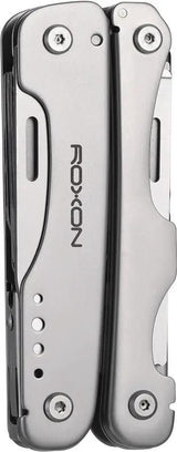 ROXON Flash Elite Multi Tool S803E - Stainless Handles D2 Steel Blade Whistle And Flint Stone by ROXON