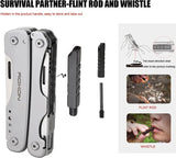 ROXON Flash Elite Multi Tool S803E - Stainless Handles D2 Steel Blade Whistle And Flint Stone by ROXON