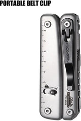 ROXON Flash Elite Multi Tool S803E - Stainless Handles D2 Steel Blade Whistle And Flint Stone by ROXON