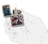 Retro Star Zippo Lighter – Brushed Chrome by Zippo