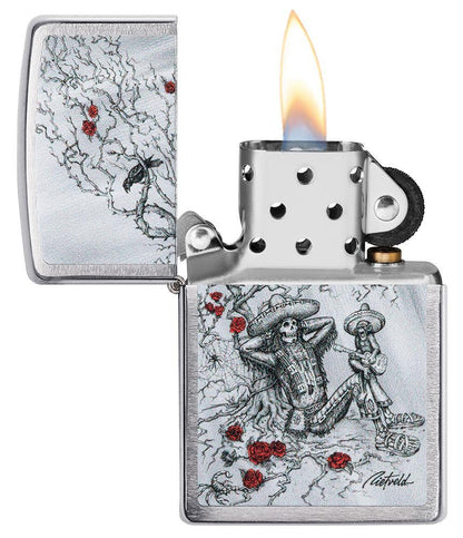 Zippo Rietveld Relaxing Skeleton Lighter – Brushed Chrome