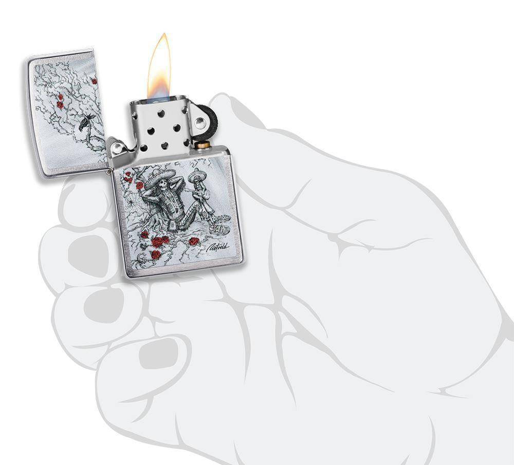 Zippo Rietveld Relaxing Skeleton Lighter – Brushed Chrome