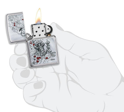 Zippo Rietveld Relaxing Skeleton Lighter – Brushed Chrome