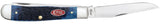 Rogers Jig Navy Blue Bone Trapper Pocket Knife by Case Cutlery