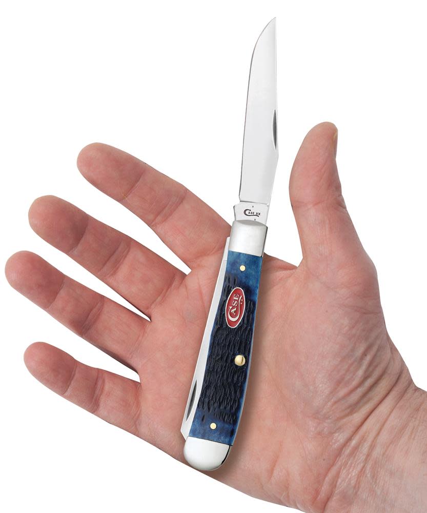 Rogers Jig Navy Blue Bone Trapper Pocket Knife