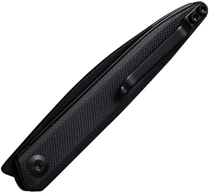 SENCUT Jubil Linerlock Black S20029-2 - 3in D2 Wharncliffe Blade, Black G10 Handle, Extended Tang by SENCUT