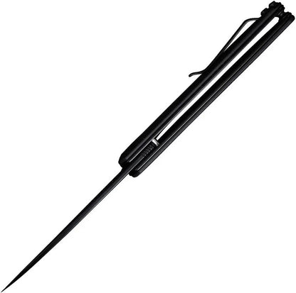 SENCUT Jubil Linerlock Black S20029-2 - 3in D2 Wharncliffe Blade, Black G10 Handle, Extended Tang by SENCUT