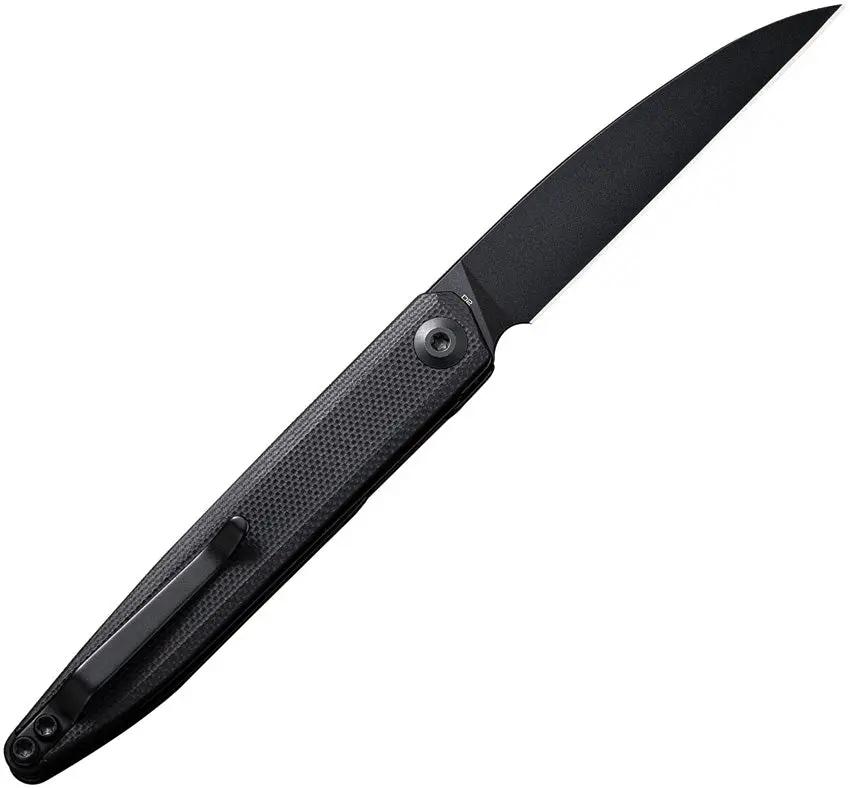 SENCUT Jubil Linerlock Black S20029-2 - 3in D2 Wharncliffe Blade, Black G10 Handle, Extended Tang by SENCUT