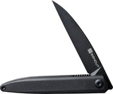 SENCUT Jubil Linerlock Black S20029-2 - 3in D2 Wharncliffe Blade, Black G10 Handle, Extended Tang by SENCUT