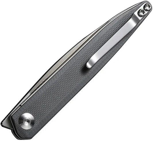 SENCUT Jubil Linerlock Gray S20029-3 - Satin D2 Wharncliffe Blade 3.88in Closed Gray G10 Handle With Pocket Clip by SENCUT