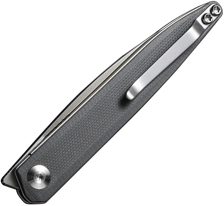 SENCUT Jubil Linerlock Gray S20029-3 - Satin D2 Wharncliffe Blade 3.88in Closed Gray G10 Handle With Pocket Clip by SENCUT