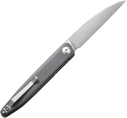 SENCUT Jubil Linerlock Gray S20029-3 - Satin D2 Wharncliffe Blade 3.88in Closed Gray G10 Handle With Pocket Clip by SENCUT