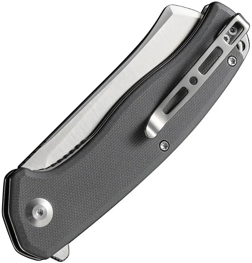 SENCUT Traxler Linerlock Gray G10 - 3.5 Inch Satin 9Cr18MoV Sheepsfoot Blade Extended Tang Pocket Clip by SENCUT