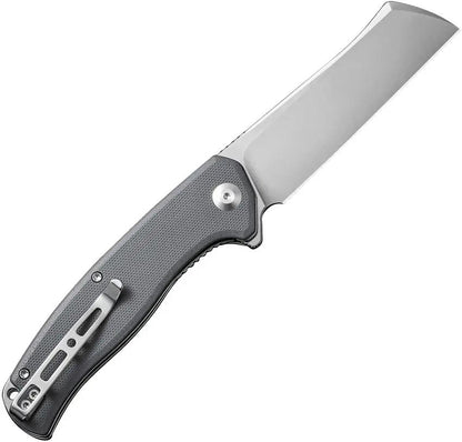 SENCUT Traxler Linerlock Gray G10 - 3.5 Inch Satin 9Cr18MoV Sheepsfoot Blade Extended Tang Pocket Clip by SENCUT