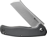 SENCUT Traxler Linerlock Gray G10 - 3.5 Inch Satin 9Cr18MoV Sheepsfoot Blade Extended Tang Pocket Clip by SENCUT