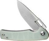 SENCUT Vesperon Linerlock Jade S20065-2 - Jade G10 Handle, Satin 9Cr18MoV Blade, Extended Tang, Thumb Pull by SENCUT