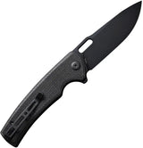SENCUT Vesperon Linerlock - Black Micarta Handle, 4.5 Inch Closed, 3.38 Inch Black 9Cr18MoV Blade by SENCUT
