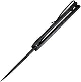 SENCUT Vesperon Linerlock - Black Micarta Handle, 4.5 Inch Closed, 3.38 Inch Black 9Cr18MoV Blade by SENCUT