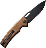 SENCUT Vesperon Linerlock Wood - 9Cr18MoV Blade, Guibourtia Wood Handle, Extended Tang, Thumb Pull by SENCUT