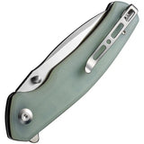 SENCUT Slashkin Linerlock Jade S20066-2 - Jade G10 Handle With D2 Satin Blade And Pocket Clip by SENCUT
