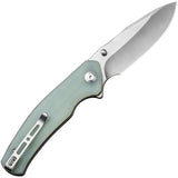 SENCUT Slashkin Linerlock Jade S20066-2 - Jade G10 Handle With D2 Satin Blade And Pocket Clip by SENCUT