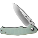 SENCUT Slashkin Linerlock Jade S20066-2 - Jade G10 Handle With D2 Satin Blade And Pocket Clip by SENCUT