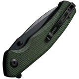 SENCUT Slashkin Linerlock Micarta S20066-3 - High Performance D2 Tool Steel Blade, 4.5 Inch Closed, Green Micarta Handle by SENCUT