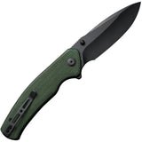 SENCUT Slashkin Linerlock Micarta S20066-3 - High Performance D2 Tool Steel Blade, 4.5 Inch Closed, Green Micarta Handle by SENCUT