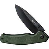 SENCUT Slashkin Linerlock Micarta S20066-3 - High Performance D2 Tool Steel Blade, 4.5 Inch Closed, Green Micarta Handle by SENCUT