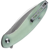 SENCUT San Angelo Linerlock Jade S21003-2 - Jade G10 Handle With Satin 9Cr18MoV Blade And Extended Tang by SENCUT