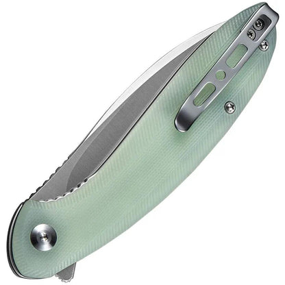 SENCUT San Angelo Linerlock Jade S21003-2 - Jade G10 Handle With Satin 9Cr18MoV Blade And Extended Tang by SENCUT