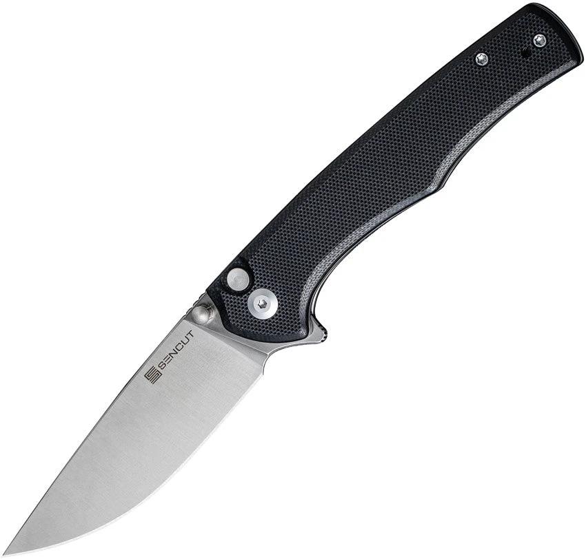 SENCUT Crowley Button Lock Black G10 S21012-4 by SENCUT