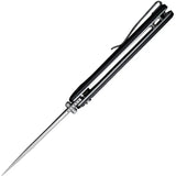 SENCUT Crowley Button Lock Knife - Black G10 Handle, 3.5 Inch Satin D2 Blade, Extended Tang by SENCUT