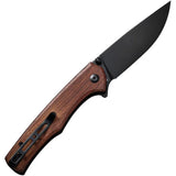 SENCUT Crowley Button Lock Wood S21012-5 - D2 Tool Steel Blade And Extended Tang by SENCUT