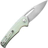 Sencut Mims Linerlock Jade G10 - 3.5 Inch Satin 9Cr18MoV Blade With Extended Tang And Thumb Pull by SENCUT