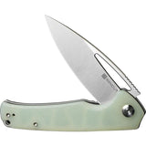 Sencut Mims Linerlock Jade G10 - 3.5 Inch Satin 9Cr18MoV Blade With Extended Tang And Thumb Pull by SENCUT