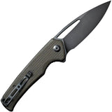 SENCUT Mims Linerlock Green Micarta 3.5 Inch 9Cr18MoV Blade Extended Tang Thumb Pull Pocket Clip by SENCUT