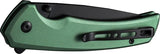 SENCUT Serene Button Lock Green S21022B-5 - D2 Tool Steel Blade Extended Tang Pocket Clip by SENCUT